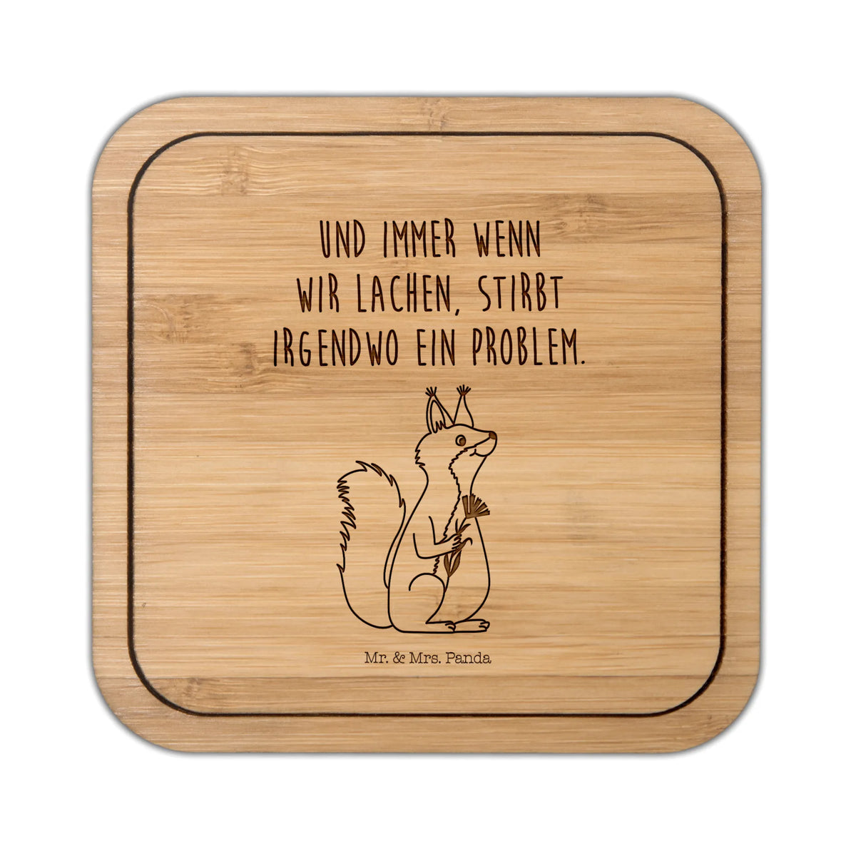 Square coaster Squirrel flower card, gift ideas, gifts, small animals, cute, cute animal motives, hand drawn, funny sayings, good mood, special gifts, animal lover, happy saying, saying decoration, positive saying, motivation pictures, motivation sayings, fun, laughter, Squirrel