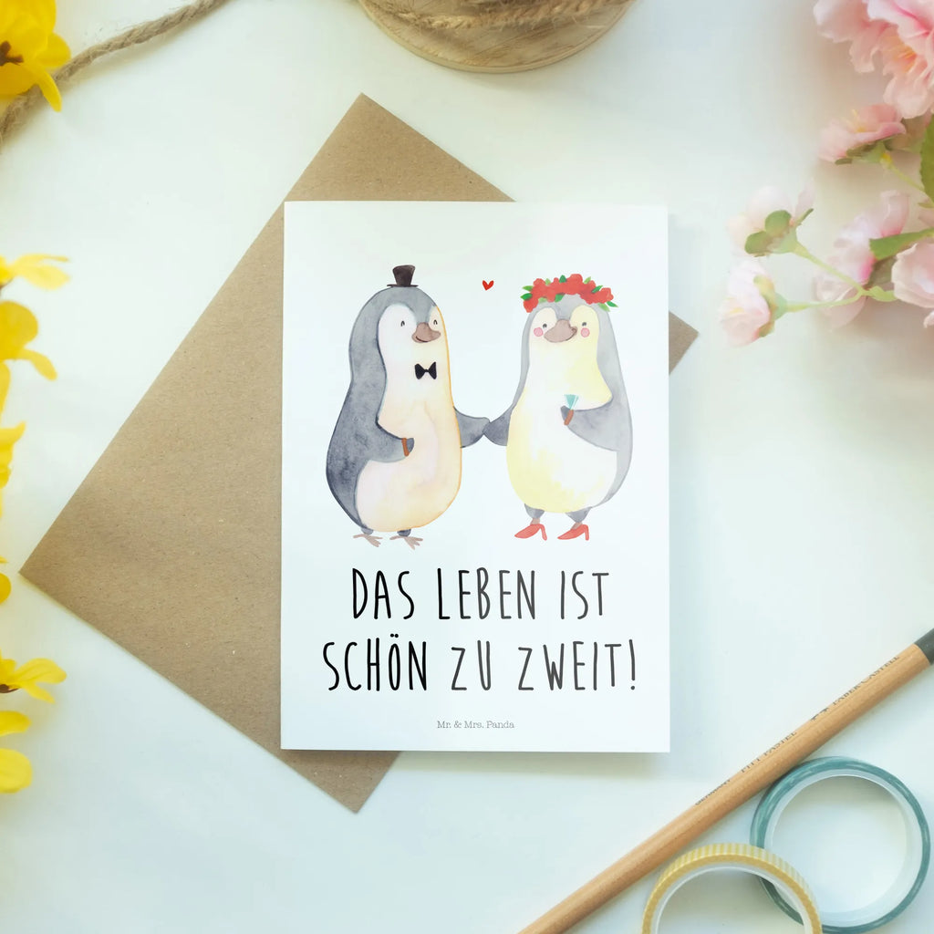 Grußkarte Pinguin Heirat Glückwunschkarte, Geburtstagskarte, Hochzeitskarte, Einladungskarte, Grußkarte, Klappkarte, Karte, Ansichtskarten, Liebe, Partner, Freund, Freundin, Ehemann, Ehefrau, Heiraten, Verlobung, Heiratsantrag, Liebesgeschenk, Jahrestag, Hocheitstag