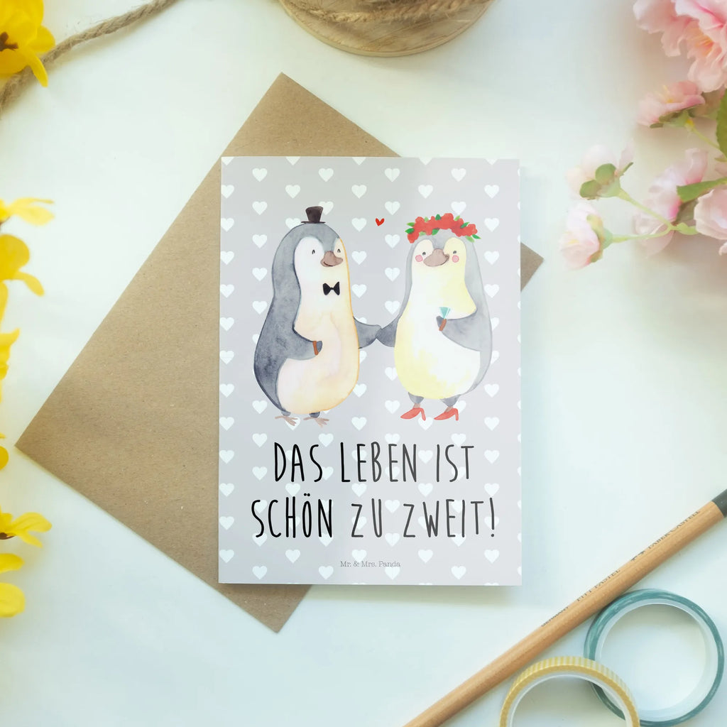 Grußkarte Pinguin Heirat Glückwunschkarte, Geburtstagskarte, Hochzeitskarte, Einladungskarte, Grußkarte, Klappkarte, Karte, Ansichtskarten, Liebe, Partner, Freund, Freundin, Ehemann, Ehefrau, Heiraten, Verlobung, Heiratsantrag, Liebesgeschenk, Jahrestag, Hocheitstag