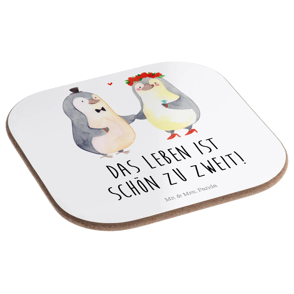 Square coaster Penguins getting married gifts, glass coasters, presents, breakfast, Coasters, gift, party, Love, Loving, Two, Together, Marriage, Engagement, Proposal of marriage, Love gift, gift for her, gift for him, anniversary gift