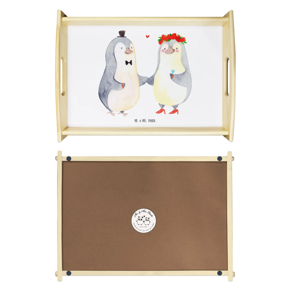 Serviertablett Pinguin Heirat Frühstückstablett, Küchentablett, Dekotablett, Tablett, Holztablett, Serviertablett, Liebe, Partner, Freund, Freundin, Ehemann, Ehefrau, Heiraten, Verlobung, Heiratsantrag, Liebesgeschenk, Jahrestag, Hocheitstag