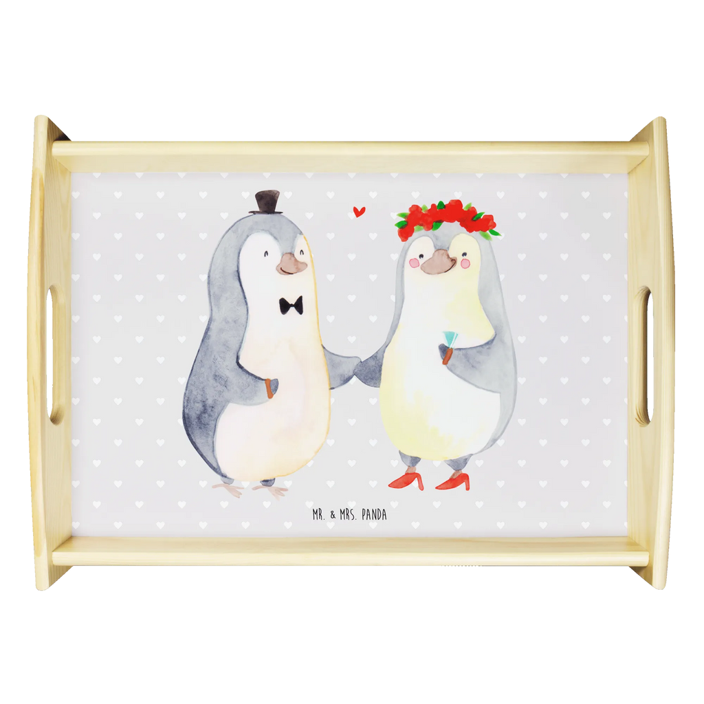 Serviertablett Pinguin Heirat Frühstückstablett, Küchentablett, Dekotablett, Tablett, Holztablett, Serviertablett, Liebe, Partner, Freund, Freundin, Ehemann, Ehefrau, Heiraten, Verlobung, Heiratsantrag, Liebesgeschenk, Jahrestag, Hocheitstag