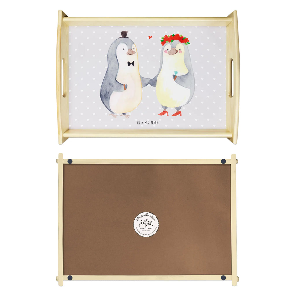 Serviertablett Pinguin Heirat Frühstückstablett, Küchentablett, Dekotablett, Tablett, Holztablett, Serviertablett, Liebe, Partner, Freund, Freundin, Ehemann, Ehefrau, Heiraten, Verlobung, Heiratsantrag, Liebesgeschenk, Jahrestag, Hocheitstag