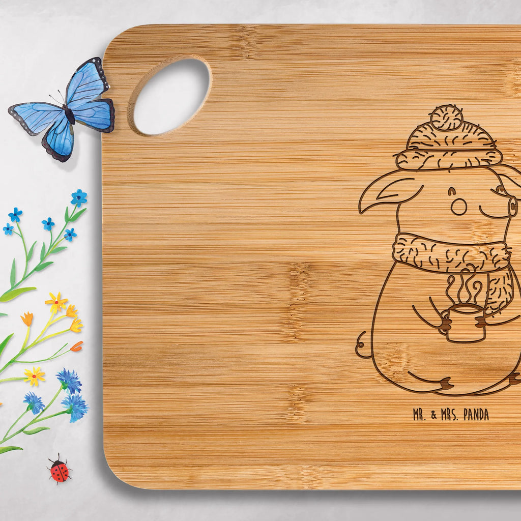 Bamboo chopping board piggy Mulled wine snow, Christmas time, mulled wine, saying, drunk, Christmas market