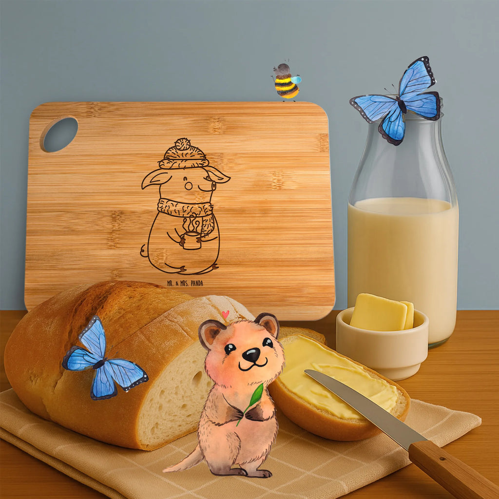 Bamboo chopping board piggy Mulled wine snow, Christmas time, mulled wine, saying, drunk, Christmas market