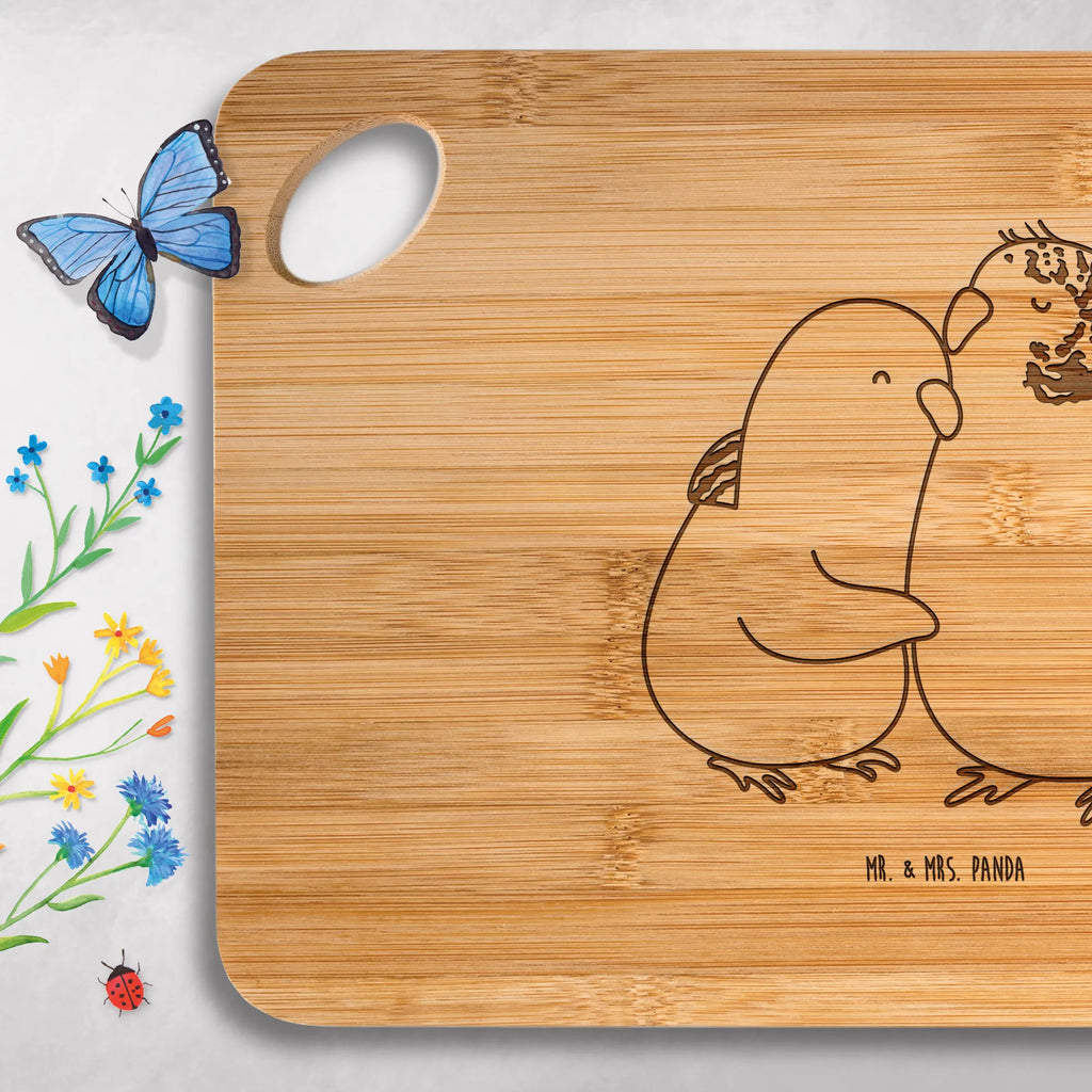 Bambus - Schneidebrett Wellensittich Liebe Servierbrett, Hackbrett, Schneidebrett, Frühstücksbrett, Holzbrett, Küchenbrett, Holzbrettchen, Brett, Liebe, Partner, Freund, Freundin, Ehemann, Ehefrau, Heiraten, Verlobung, Heiratsantrag, Liebesgeschenk, Jahrestag, Hocheitstag, Wellensittich, Nähe, Vögel, Vertrauen, Kuscheln