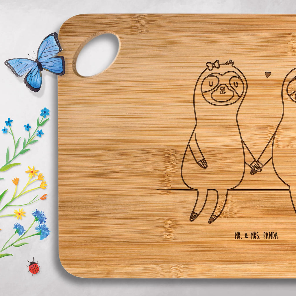 Bambus - deska do krojenia leniwiec para Hackbrett, Brett, Holzbrettchen, Frühstücksbrett, Servierbrett, Küchenbrett, Holzbrett, Schneidebrett, Faultier, Faultier Geschenk, Faultier Deko, Faultierliebe, Faultierpärchen, Beziehung, relaxen, verlobt, faul, Faultiere, Liebe, gemeinsam, Pärchen, verliebt, Langsamkeit, Liebespaar, Lieblingstier