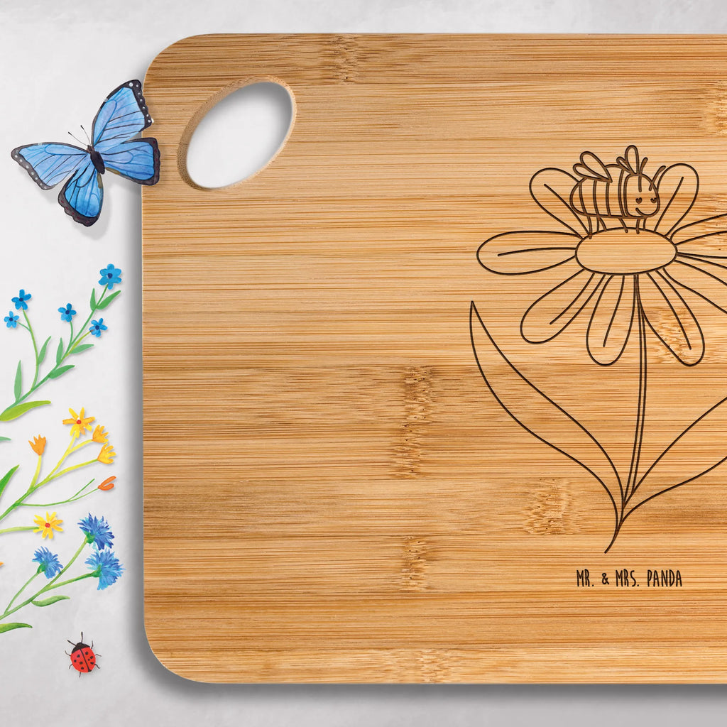 Bamboo chopping board bumblebee flower card, gift ideas, gifts, animal lover, special gifts, cute animal motives, hand drawn, small animals, good mood, cute, funny sayings, fluffy, bumble bee, wasp, nature, flower, field, bumblebees