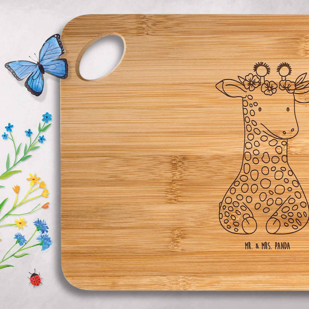 Bambus - deska do krojenia żyrafa Wieniec kwiatów Afryka, dzikie zwierzęta