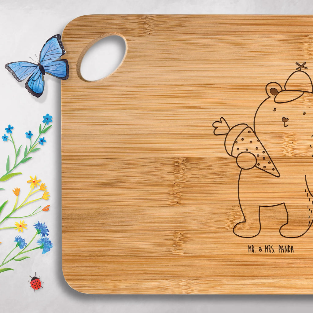 Bamboo chopping board bear School cone kitchen, solid, dulcimer, kitchen board, cutting block, breakfast board, wood, board, bamboo, cutting board, engraving, robust, breakfast, carving board, nature, slices, bear, teddy, teddy bear, cuddly toy, Starting school, First day of school gift, School bag, School gift, School enrolment gift, Bear motif, Primary school