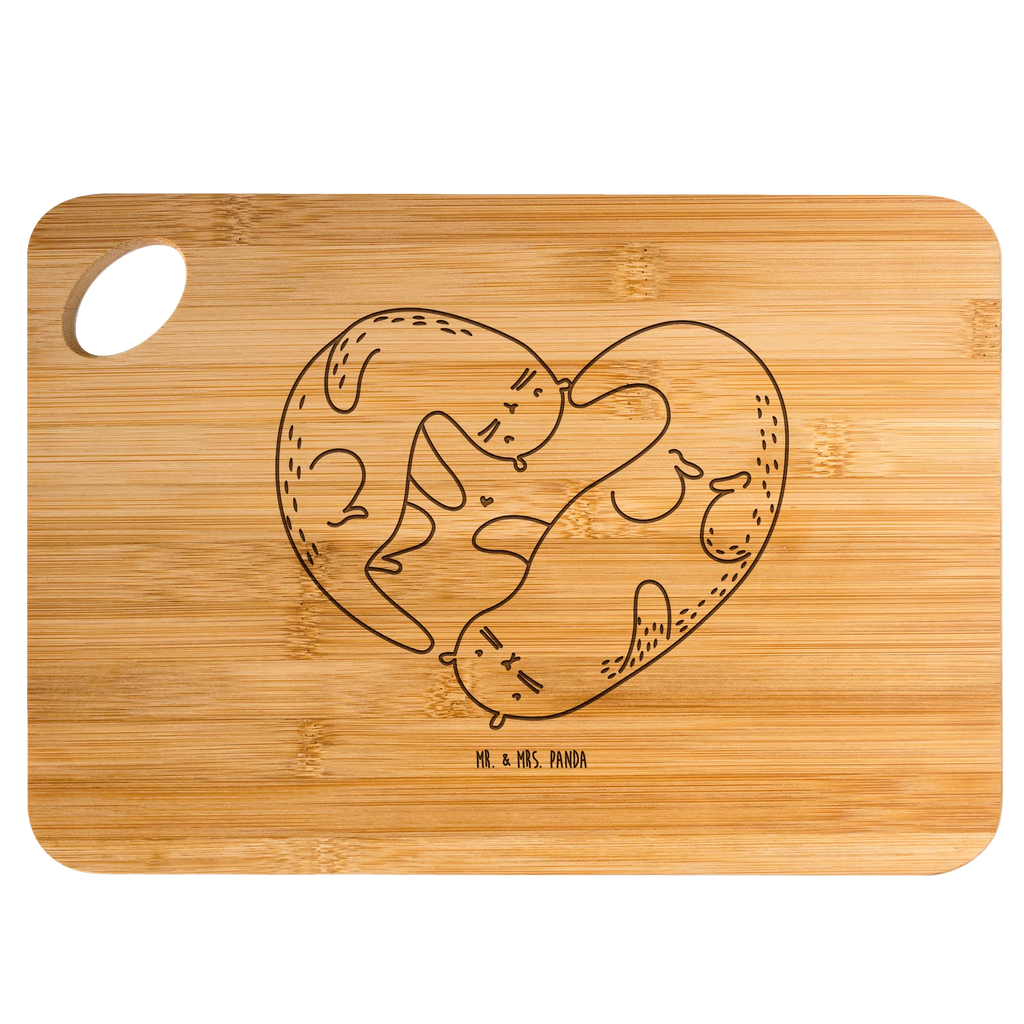 Bambus - deska do krojenia wydra serce Kuna, wydra, morska wydra