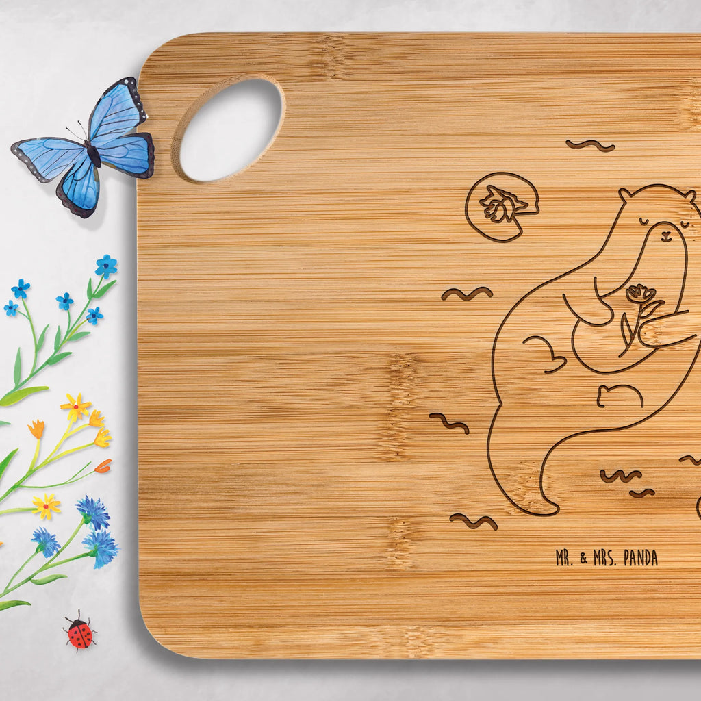 Bamboo chopping board otter Water Lily Frühstücksbrett, Holzbrettchen, Brett, Schneidebrett, Holzbrett, Küchenbrett, Hackbrett, Servierbrett, Otter, Fischotter, Seeotter, Otter Seeotter See Otter