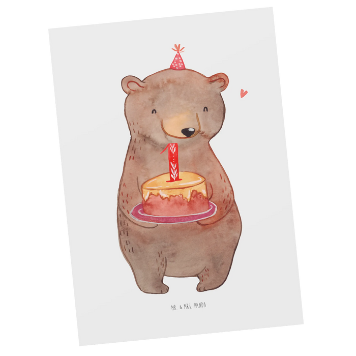 Postcard bear cake 1st birthday