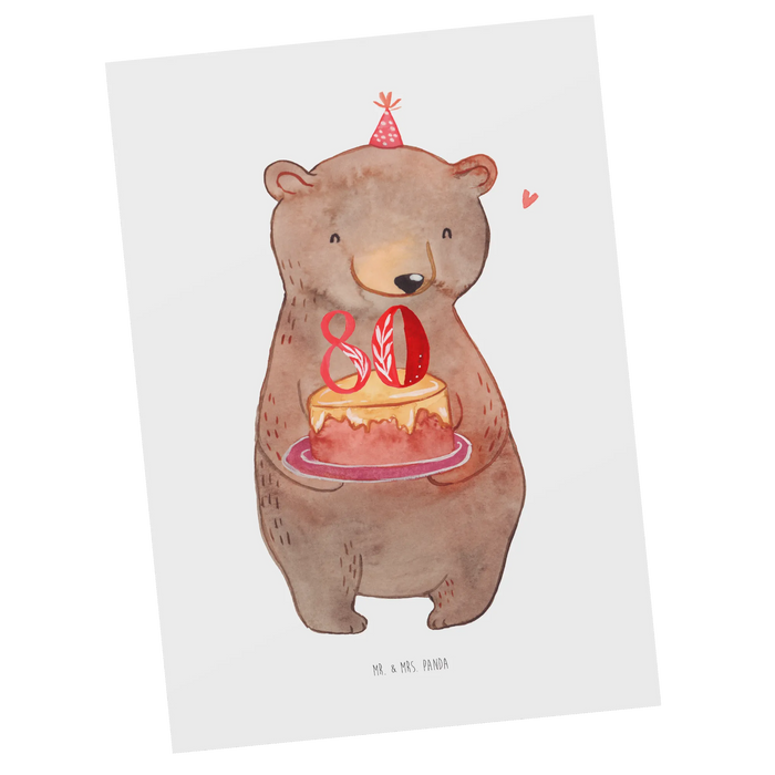 Postcard bear cake 80th birthday