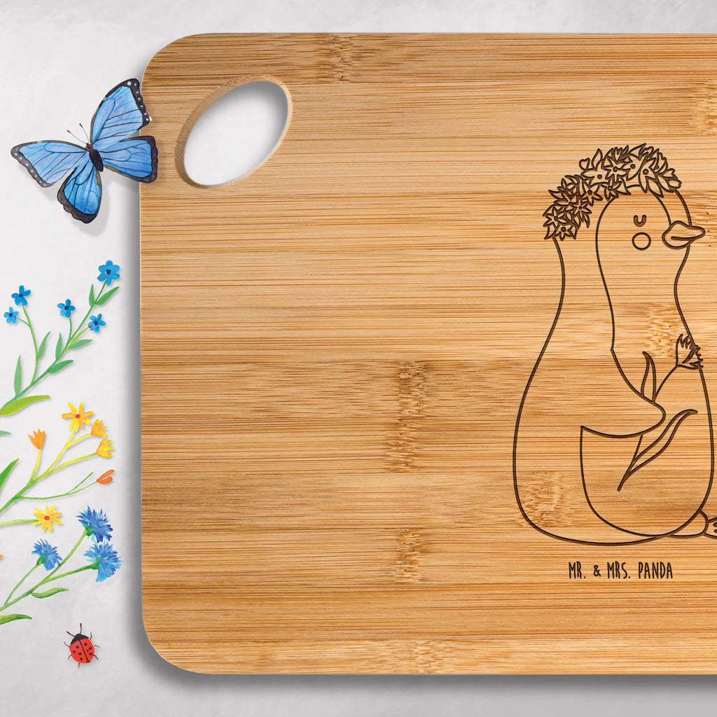 Cutting board with handle Penguin Flower Penguins, North Pole, wreath of flowers, goals, goals in life, wishes, penguins, love of life, universe, lovesickness, gift idea