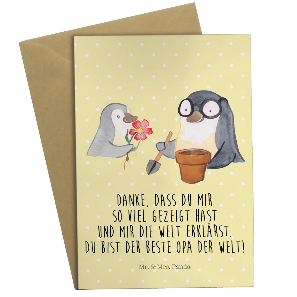 Grußkarte Pinguin Opa Blumen pflanzen Klappkarte, Ansichtskarten, Grußkarte, Hochzeitskarte, Glückwunschkarte, Karte, Geburtstagskarte, Einladungskarte, Familie, Vatertag, Muttertag, Bruder, Schwester, Mama, Papa, Oma, Opa, Lieblingsopa, bester Opa, Opi, Großvater