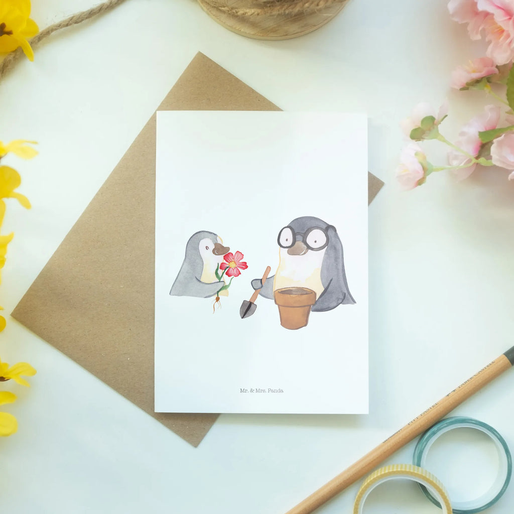 Grußkarte Pinguin Opa Blumen pflanzen Klappkarte, Ansichtskarten, Grußkarte, Hochzeitskarte, Glückwunschkarte, Karte, Geburtstagskarte, Einladungskarte, Familie, Vatertag, Muttertag, Bruder, Schwester, Mama, Papa, Oma, Opa, Lieblingsopa, bester Opa, Opi, Großvater