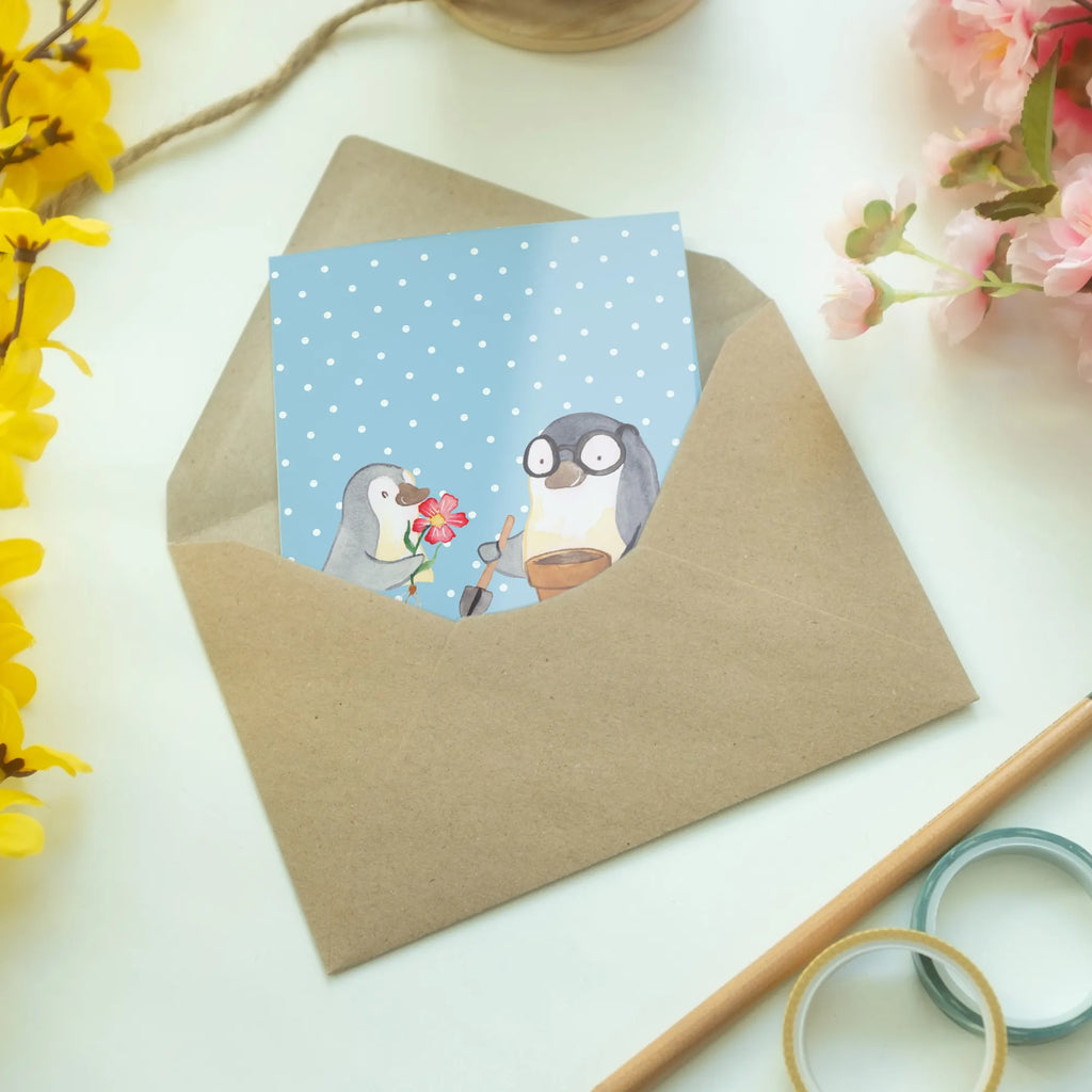 Grußkarte Pinguin Opa Blumen pflanzen Klappkarte, Ansichtskarten, Grußkarte, Hochzeitskarte, Glückwunschkarte, Karte, Geburtstagskarte, Einladungskarte, Familie, Vatertag, Muttertag, Bruder, Schwester, Mama, Papa, Oma, Opa, Lieblingsopa, bester Opa, Opi, Großvater