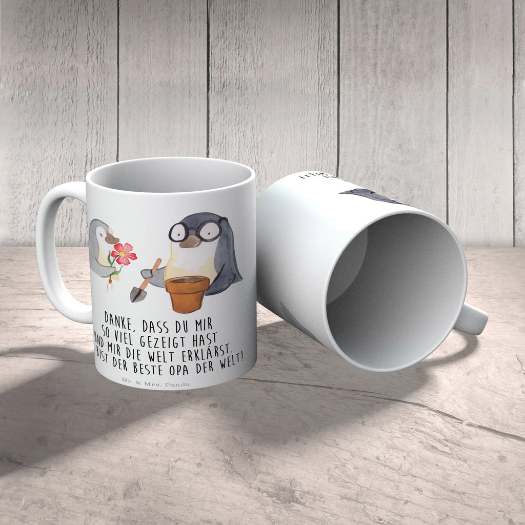 Kubek Pingwin dziadek sadzi kwiaty Bürotasse, Geschenktasse, Tasse mit Motiven, Porzellantasse, Kaffeetasse, Tasse, Keramiktasse, Tasse mit Zitaten, Teetasse, Familie, Vatertag, Muttertag, Bruder, Schwester, Mama, Papa, Oma, Opa, Opi, Lieblingsopa, bester Opa, Großvater