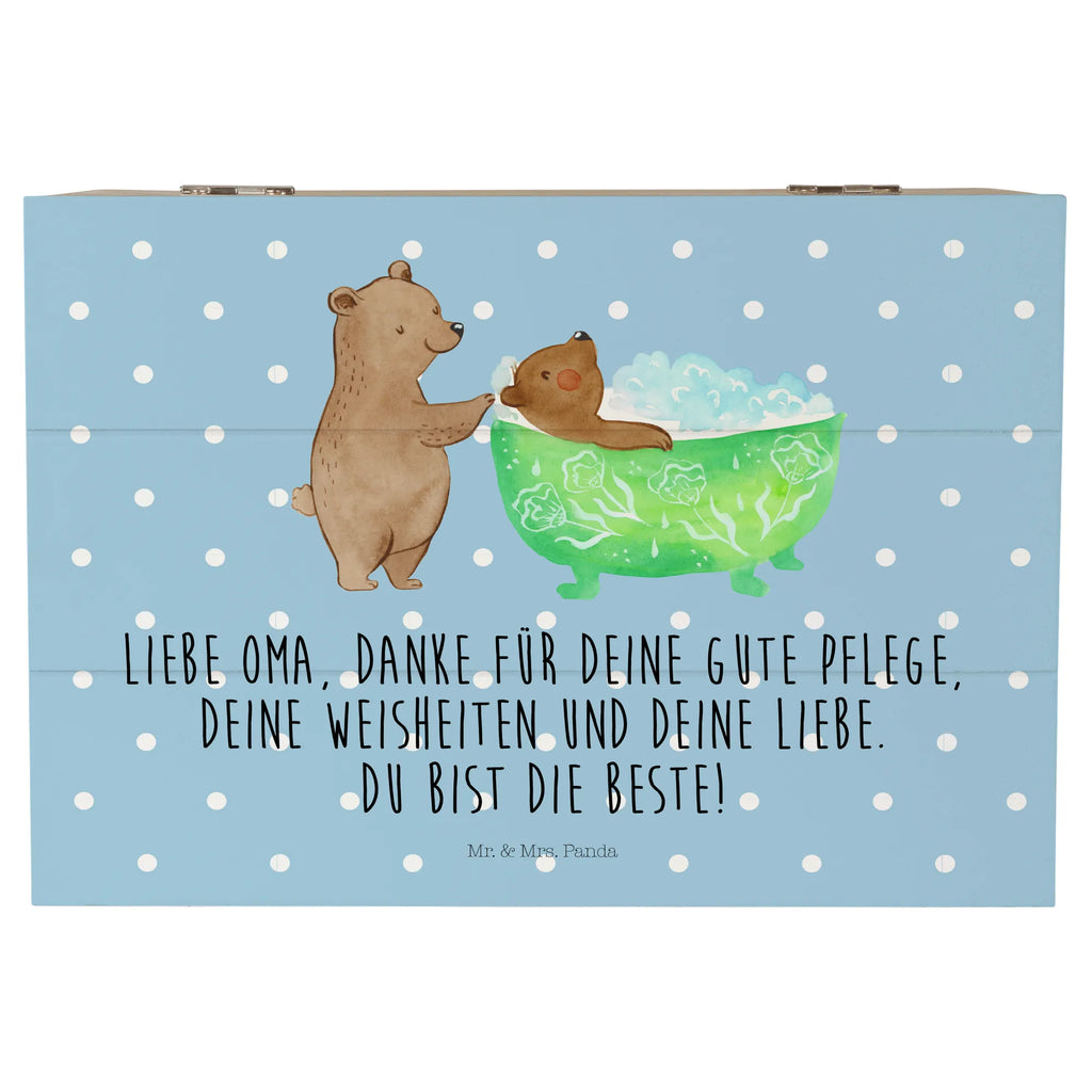 Holzkiste Oma badet Aufbewahrungsbox, Kiste, Erinnerungsbox, Holzkiste, Schatzkiste, Geschenkbox, Geschenkdose, Dekokiste, Truhe, Erinnerungskiste, Schatulle, XXL, Familie, Vatertag, Muttertag, Bruder, Schwester, Mama, Papa, Oma, Opa, Liebe, Baden, Großmutter, Enkel