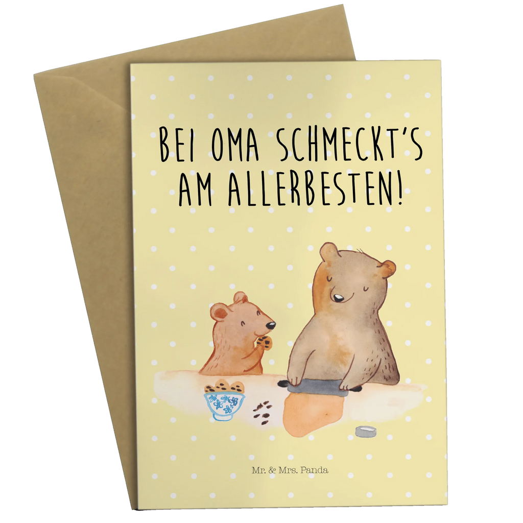 Grußkarte Oma Bär backen Hochzeitskarte, Glückwunschkarte, Einladungskarte, Karte, Grußkarte, Klappkarte, Geburtstagskarte, Ansichtskarten, Familie, Vatertag, Muttertag, Bruder, Schwester, Mama, Papa, Oma, Opa, Lieblingsomi, Lieblingsoma, Omi, backen, kochen, beste Köchin