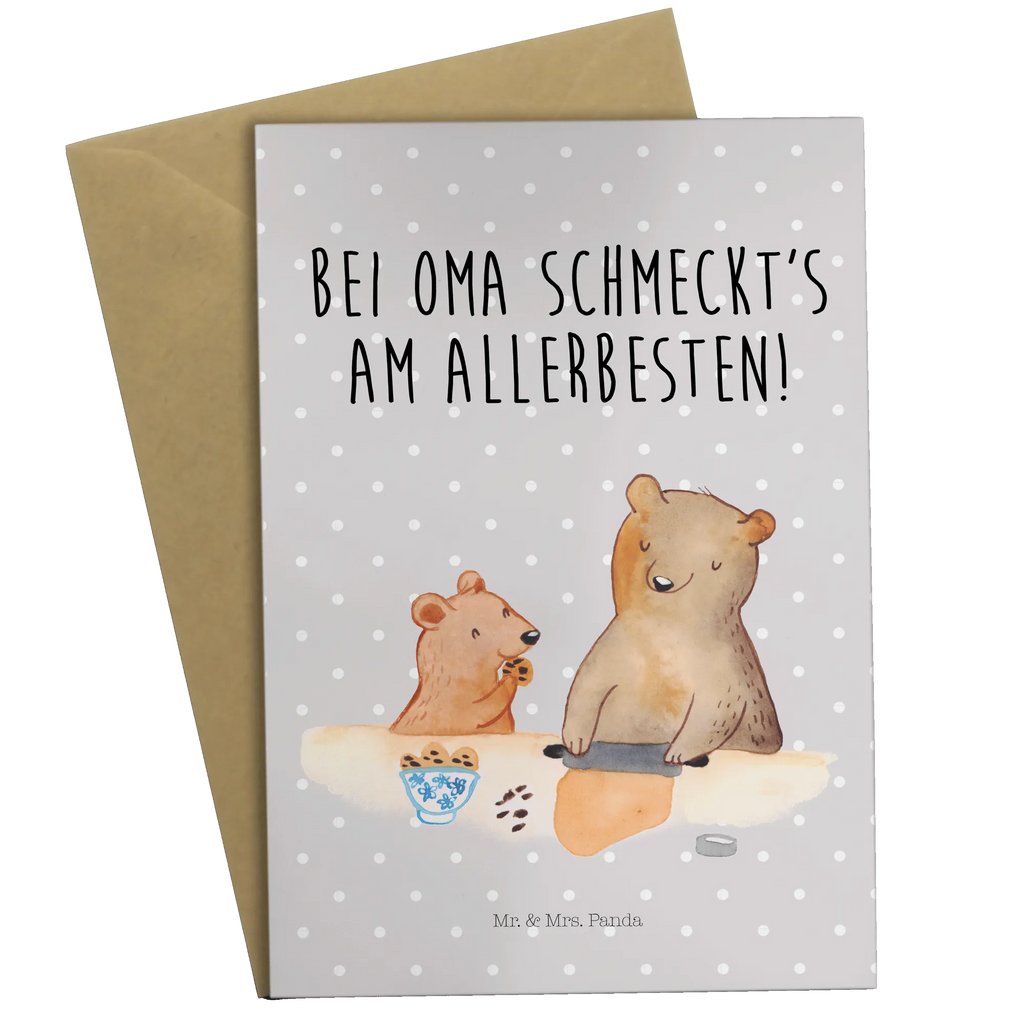 Grußkarte Oma Bär backen Hochzeitskarte, Glückwunschkarte, Einladungskarte, Karte, Grußkarte, Klappkarte, Geburtstagskarte, Ansichtskarten, Familie, Vatertag, Muttertag, Bruder, Schwester, Mama, Papa, Oma, Opa, Lieblingsomi, Lieblingsoma, Omi, backen, kochen, beste Köchin