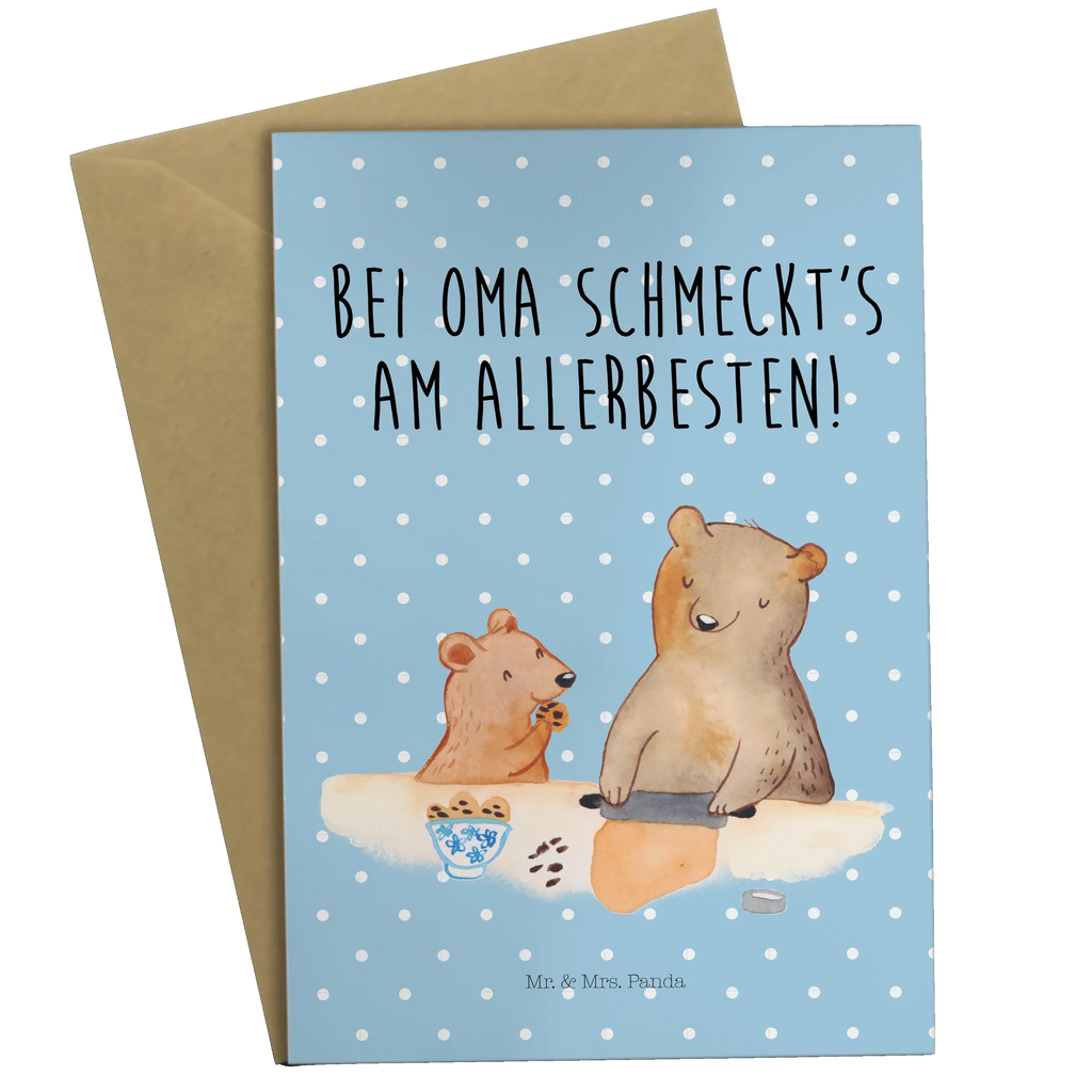Grußkarte Oma Bär backen Hochzeitskarte, Glückwunschkarte, Einladungskarte, Karte, Grußkarte, Klappkarte, Geburtstagskarte, Ansichtskarten, Familie, Vatertag, Muttertag, Bruder, Schwester, Mama, Papa, Oma, Opa, Lieblingsomi, Lieblingsoma, Omi, backen, kochen, beste Köchin