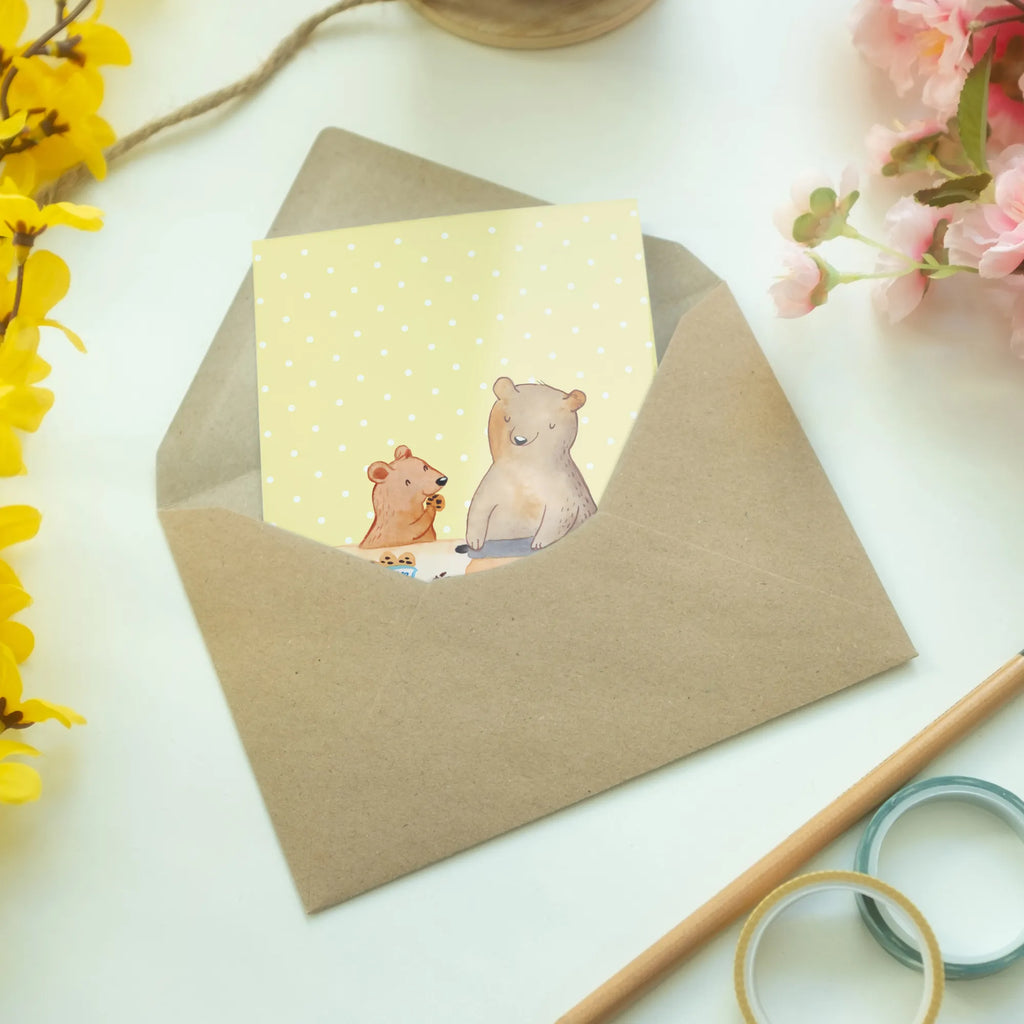 Grußkarte Oma Bär backen Hochzeitskarte, Glückwunschkarte, Einladungskarte, Karte, Grußkarte, Klappkarte, Geburtstagskarte, Ansichtskarten, Familie, Vatertag, Muttertag, Bruder, Schwester, Mama, Papa, Oma, Opa, Lieblingsomi, Lieblingsoma, Omi, backen, kochen, beste Köchin