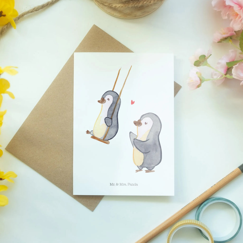 Greetings card Penguin and grandma swing  Glückwunschkarte, Ansichtskarten, Hochzeitskarte, Einladungskarte, Grußkarte, Geburtstagskarte, Karte, Klappkarte, Familie, Vatertag, Muttertag, Bruder, Schwester, Mama, Papa, Oma, Opa, Lieblingsoma, Großmutter, Geschenk für Oma, Omi, beste Oma