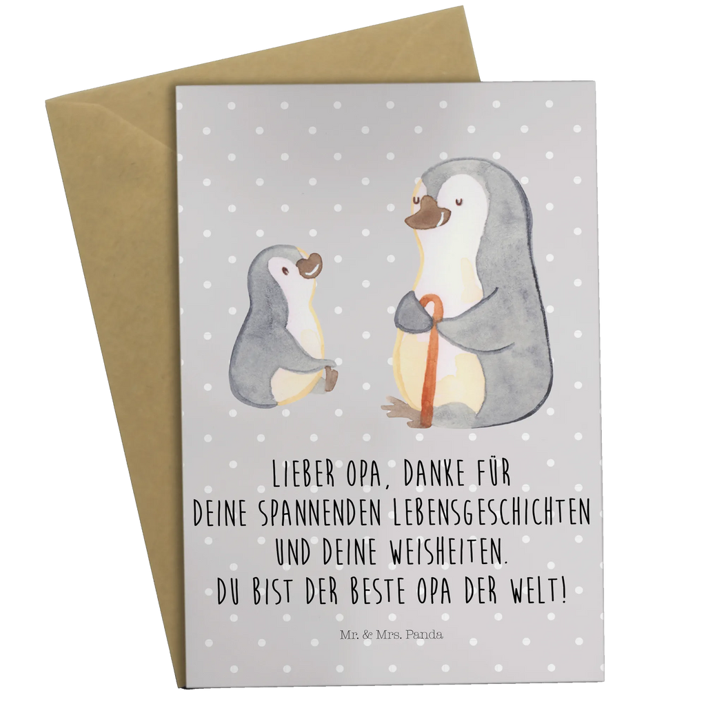 Greetings card Penguin grandpa and grandkid Ansichtskarten, Geburtstagskarte, Karte, Klappkarte, Hochzeitskarte, Grußkarte, Glückwunschkarte, Einladungskarte, Familie, Vatertag, Muttertag, Bruder, Schwester, Mama, Papa, Oma, Opa, Geschenk für Opa, Großvater, Lieblingsopa, bester Opa, Opi