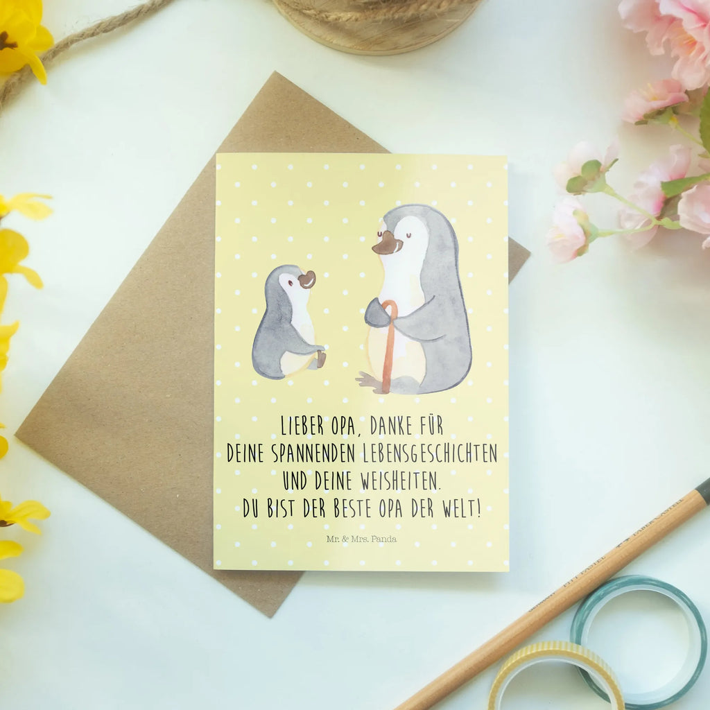 Greetings card Penguin grandpa and grandkid Ansichtskarten, Geburtstagskarte, Karte, Klappkarte, Hochzeitskarte, Grußkarte, Glückwunschkarte, Einladungskarte, Familie, Vatertag, Muttertag, Bruder, Schwester, Mama, Papa, Oma, Opa, Geschenk für Opa, Großvater, Lieblingsopa, bester Opa, Opi