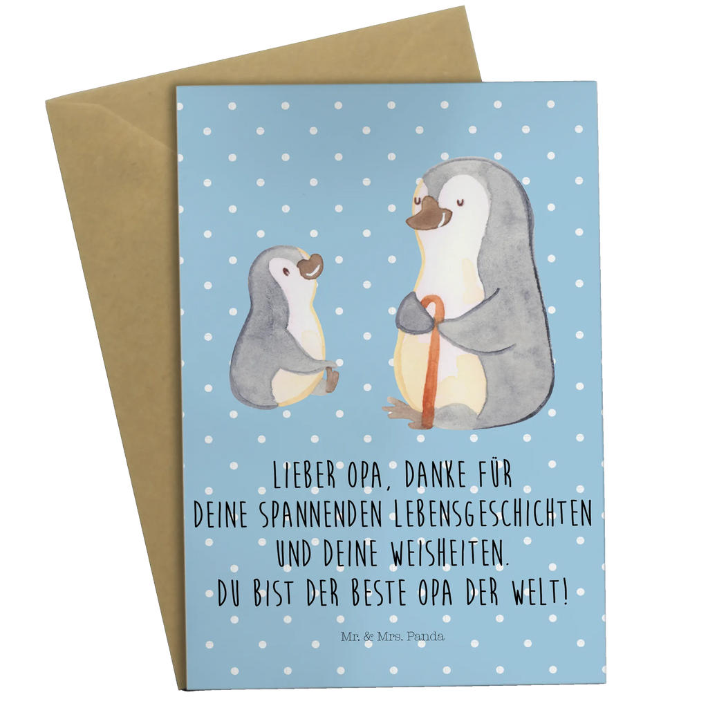 Greetings card Penguin grandpa and grandkid Ansichtskarten, Geburtstagskarte, Karte, Klappkarte, Hochzeitskarte, Grußkarte, Glückwunschkarte, Einladungskarte, Familie, Vatertag, Muttertag, Bruder, Schwester, Mama, Papa, Oma, Opa, Geschenk für Opa, Großvater, Lieblingsopa, bester Opa, Opi