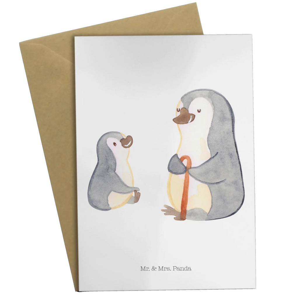 Greetings card Penguin grandpa and grandkid Ansichtskarten, Geburtstagskarte, Karte, Klappkarte, Hochzeitskarte, Grußkarte, Glückwunschkarte, Einladungskarte, Familie, Vatertag, Muttertag, Bruder, Schwester, Mama, Papa, Oma, Opa, Geschenk für Opa, Großvater, Lieblingsopa, bester Opa, Opi