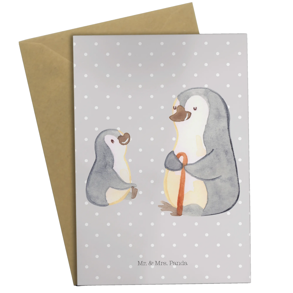 Greetings card Penguin grandpa and grandkid Ansichtskarten, Geburtstagskarte, Karte, Klappkarte, Hochzeitskarte, Grußkarte, Glückwunschkarte, Einladungskarte, Familie, Vatertag, Muttertag, Bruder, Schwester, Mama, Papa, Oma, Opa, Geschenk für Opa, Großvater, Lieblingsopa, bester Opa, Opi