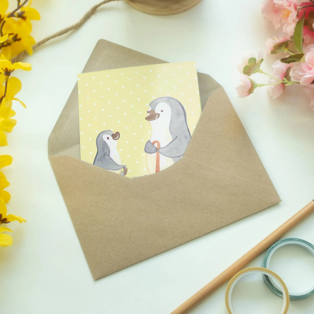 Greetings card Penguin grandpa and grandkid Ansichtskarten, Geburtstagskarte, Karte, Klappkarte, Hochzeitskarte, Grußkarte, Glückwunschkarte, Einladungskarte, Familie, Vatertag, Muttertag, Bruder, Schwester, Mama, Papa, Oma, Opa, Geschenk für Opa, Großvater, Lieblingsopa, bester Opa, Opi