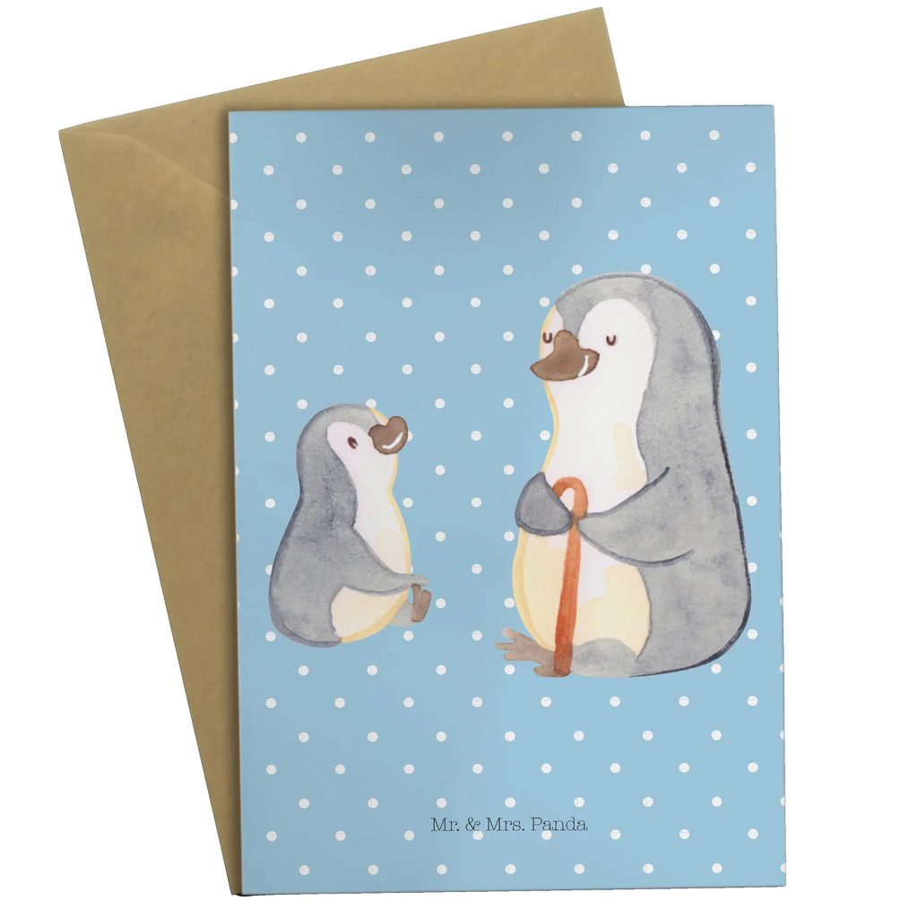 Greetings card Penguin grandpa and grandkid Ansichtskarten, Geburtstagskarte, Karte, Klappkarte, Hochzeitskarte, Grußkarte, Glückwunschkarte, Einladungskarte, Familie, Vatertag, Muttertag, Bruder, Schwester, Mama, Papa, Oma, Opa, Geschenk für Opa, Großvater, Lieblingsopa, bester Opa, Opi