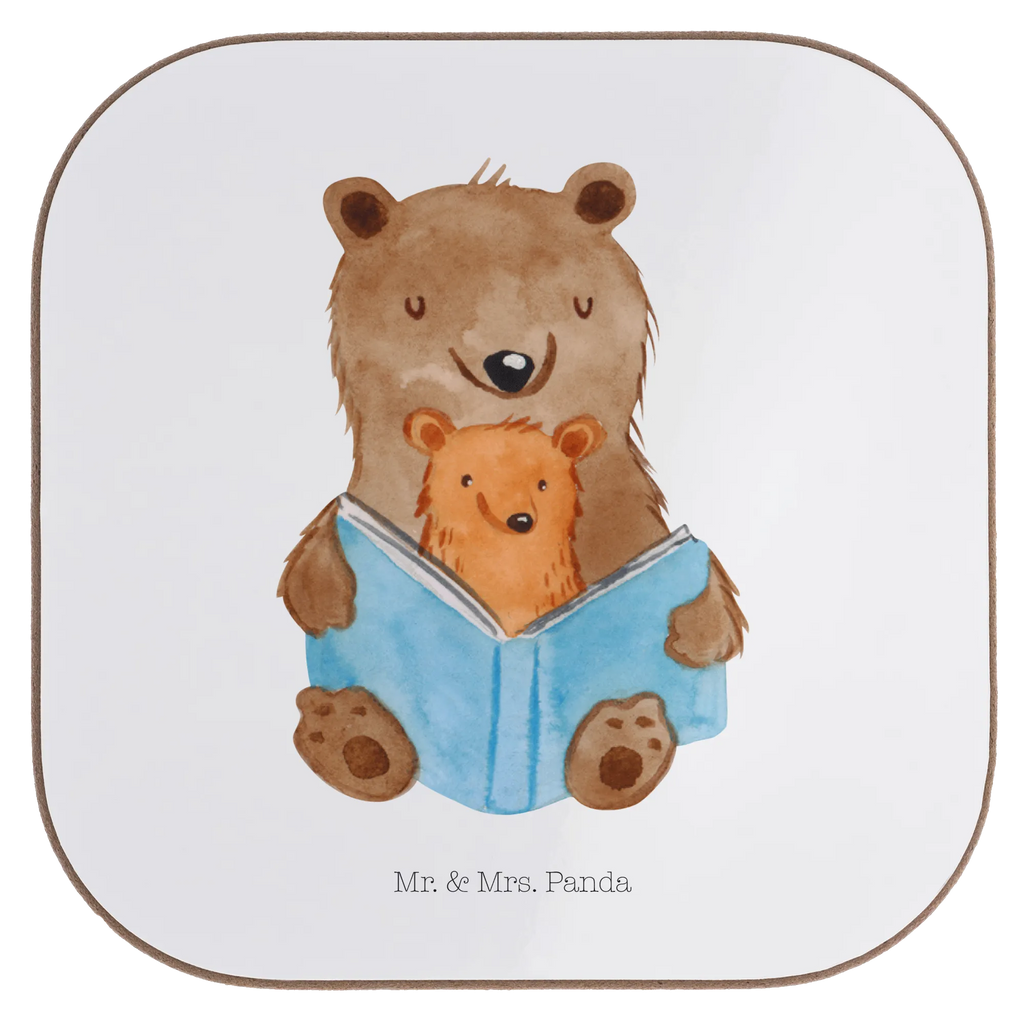Square coaster bears A book Coasters, gift, presents, party, glass coasters, gifts, breakfast, Family, Father's Day, Mother's Day, brother, sister, Mom, Dad, best grandma, favourite grandma, grandma, storyteller, favorite grandma, grandmother