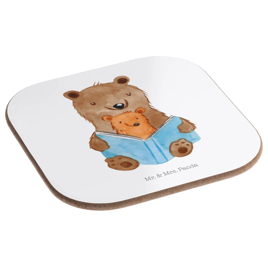 Square coaster bears A book Coasters, gift, presents, party, glass coasters, gifts, breakfast, Family, Father's Day, Mother's Day, brother, sister, Mom, Dad, best grandma, favourite grandma, grandma, storyteller, favorite grandma, grandmother