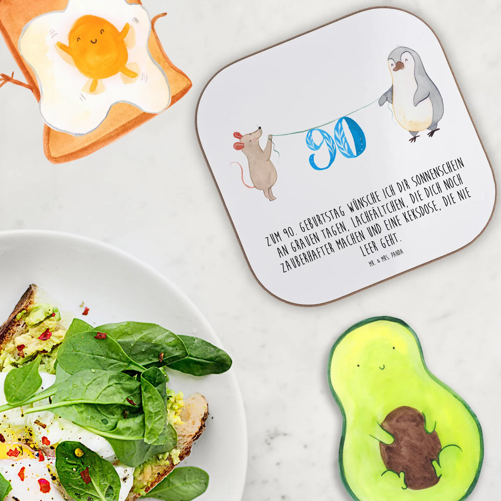 Podkładka 90. urodziny mysz pingwin Urodziny, prezent urodzinowy, prezent