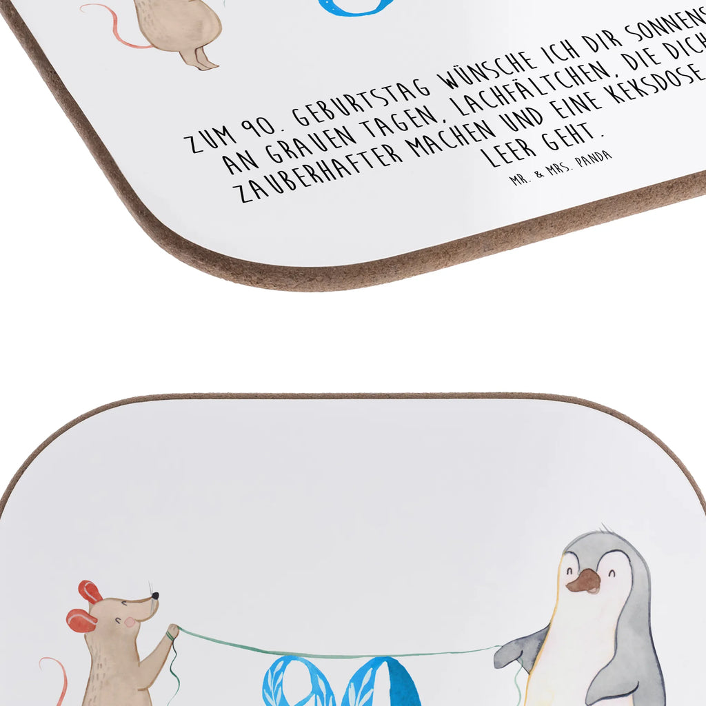 Podkładka 90. urodziny mysz pingwin Urodziny, prezent urodzinowy, prezent