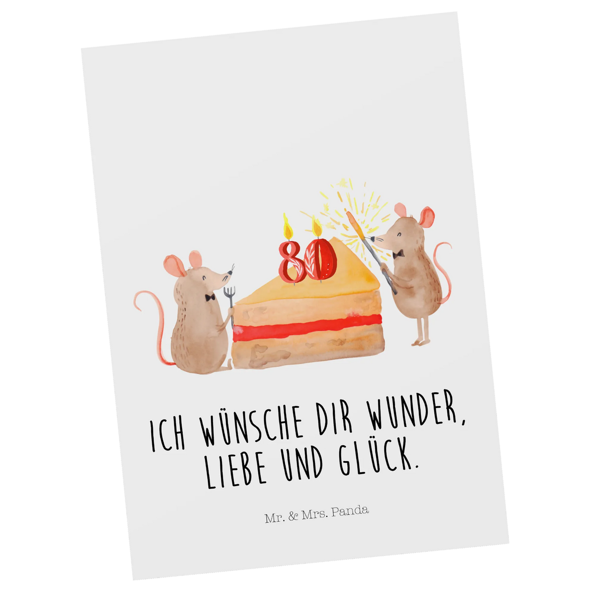 Postkarte 80. Geburtstag Mäuse Kuchen bildkarte, spruchkarte, Postkarten, Motivkarte, Ansichtskarten, einzelkarte, Postkarte, Grußkarte, Kunstkarten, Fotokarte, kunstkarte, Designkarte, Ansichtskarte, Geburtstagsgeschenk, Geschenk, Geburtstag, Maus, Happy Birthday, Geburtstagsfeier, Geburtstage