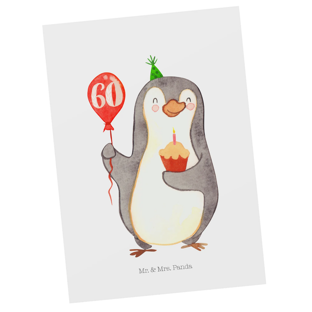 Postcard 60th birthday Penguin Balloon einzelkarte, Fotokarte, Designkarte, kunstkarte, Grußkarte, Kunstkarten, Ansichtskarten, bildkarte, Postkarte, Motivkarte, spruchkarte, Ansichtskarte, Postkarten, Geschenk, Geburtstag, Geburtstagsgeschenk, Geburtstagsfeier, Geburtstage, Happy Birthday, Pinguin