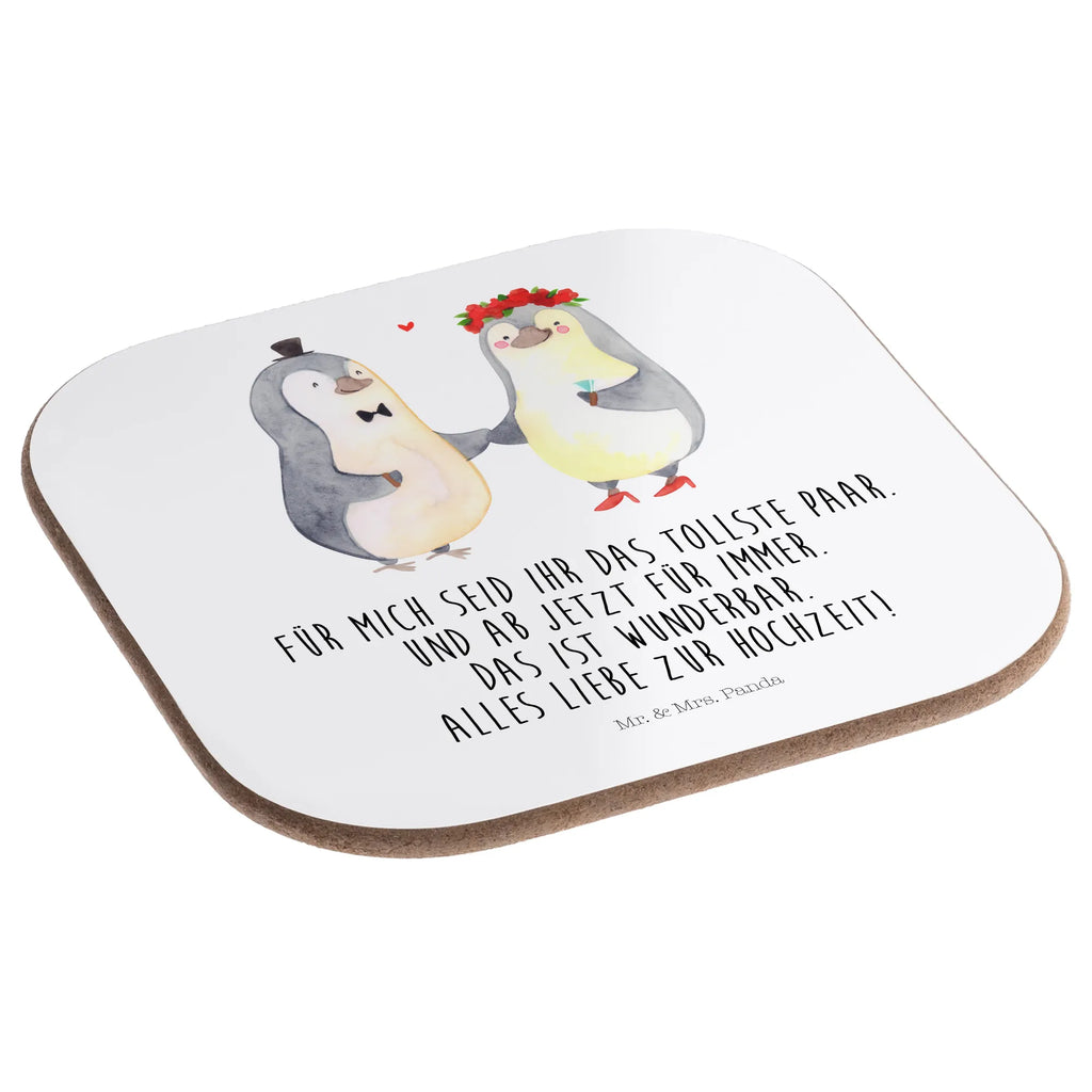 Square coaster Marriage penguin Coasters, breakfast, party, gifts, presents, gift, glass coasters, Wedding, marriage, gift idea wedding, wedding, penguin, guest gift, wedding gift, wedding day, penguins