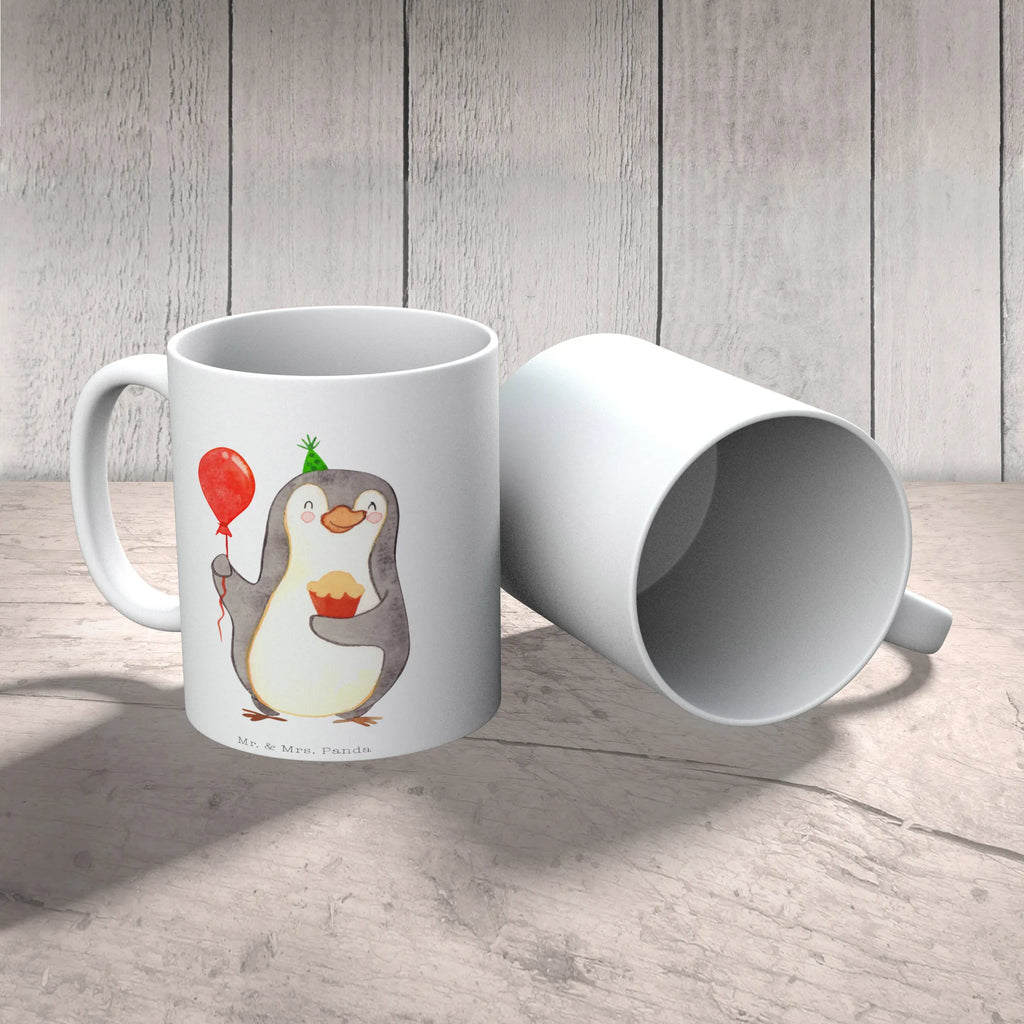 Tasse Pinguin Geburtstag Teetasse, Porzellantasse, Tasse mit Zitaten, Kaffeetasse, Geschenktasse, Tasse, Keramiktasse, Tasse mit Motiven, Bürotasse, Geburtstag, Geburtstagsgeschenk, Geschenk, Party, Kuchen, Torte, Feiern, Geschenke