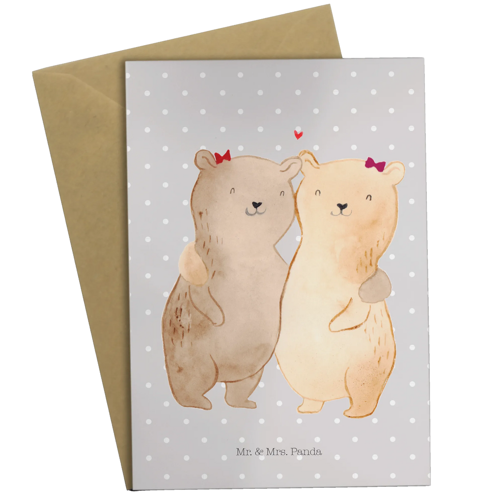 Greetings card bears sisters Karte, Hochzeitskarte, Ansichtskarten, Klappkarte, Geburtstagskarte, Einladungskarte, Glückwunschkarte, Grußkarte, Familie, Vatertag, Muttertag, Bruder, Schwester, Mama, Papa, Oma, Opa