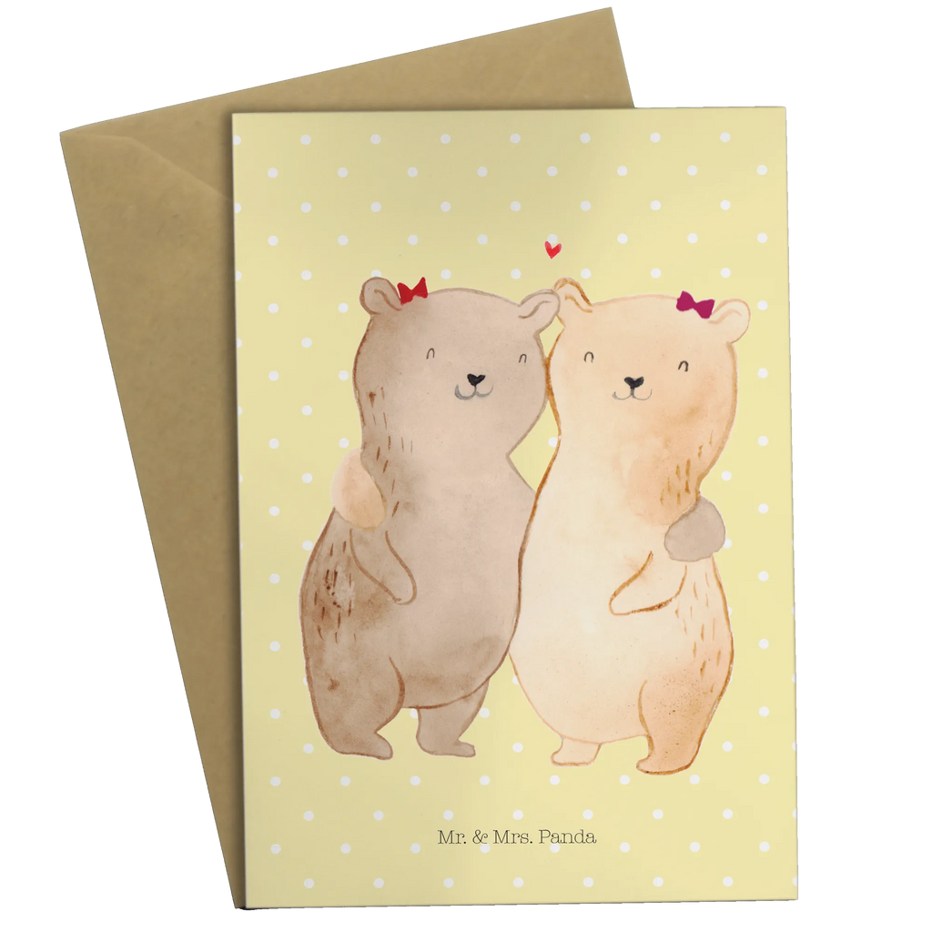 Greetings card bears sisters Karte, Hochzeitskarte, Ansichtskarten, Klappkarte, Geburtstagskarte, Einladungskarte, Glückwunschkarte, Grußkarte, Familie, Vatertag, Muttertag, Bruder, Schwester, Mama, Papa, Oma, Opa