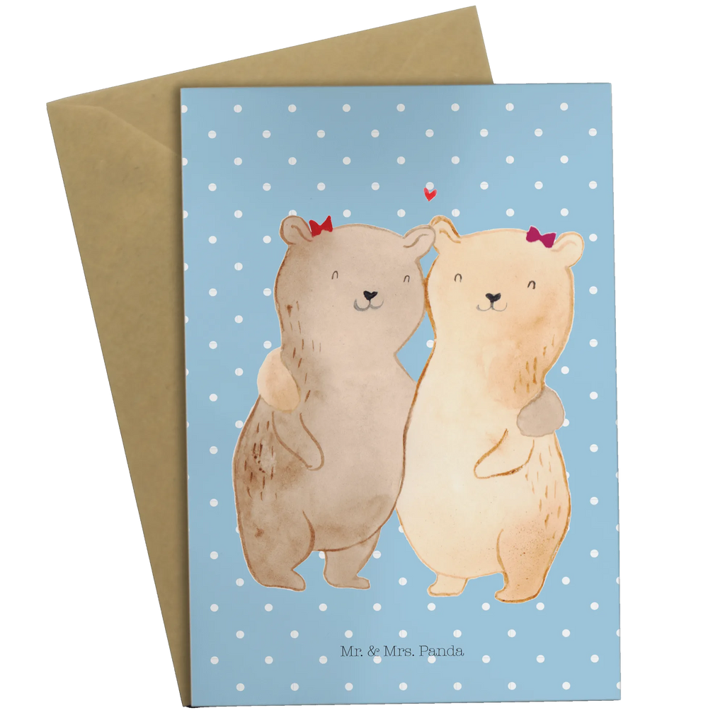 Greetings card bears sisters Karte, Hochzeitskarte, Ansichtskarten, Klappkarte, Geburtstagskarte, Einladungskarte, Glückwunschkarte, Grußkarte, Familie, Vatertag, Muttertag, Bruder, Schwester, Mama, Papa, Oma, Opa
