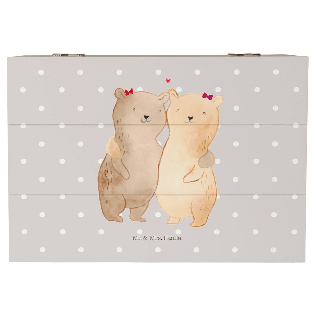 Holzkiste Bären Schwestern Holzkiste, Aufbewahrungsbox, Truhe, Schatulle, Schatzkiste, XXL, Geschenkdose, Geschenkbox, Erinnerungsbox, Kiste, Dekokiste, Erinnerungskiste, Familie, Vatertag, Muttertag, Bruder, Schwester, Mama, Papa, Oma, Opa