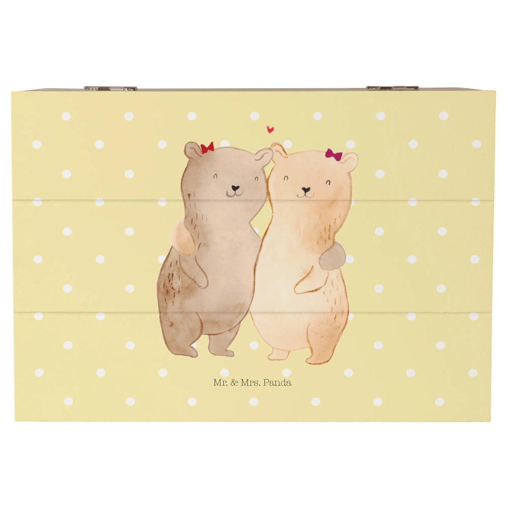 Holzkiste Bären Schwestern Holzkiste, Aufbewahrungsbox, Truhe, Schatulle, Schatzkiste, XXL, Geschenkdose, Geschenkbox, Erinnerungsbox, Kiste, Dekokiste, Erinnerungskiste, Familie, Vatertag, Muttertag, Bruder, Schwester, Mama, Papa, Oma, Opa