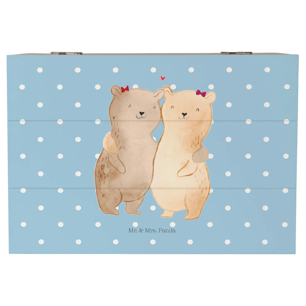 Holzkiste Bären Schwestern Holzkiste, Aufbewahrungsbox, Truhe, Schatulle, Schatzkiste, XXL, Geschenkdose, Geschenkbox, Erinnerungsbox, Kiste, Dekokiste, Erinnerungskiste, Familie, Vatertag, Muttertag, Bruder, Schwester, Mama, Papa, Oma, Opa